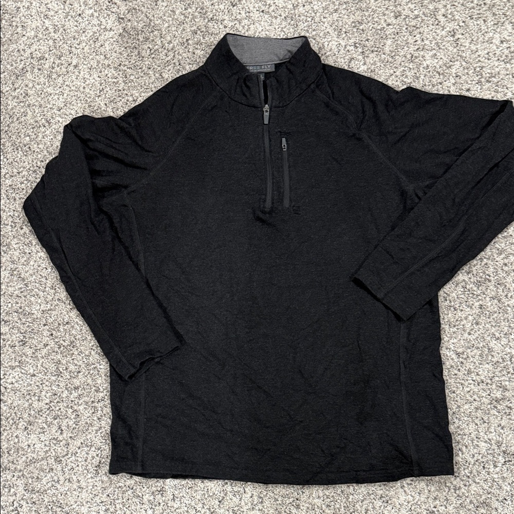 Free Fly Charcoal Bamboo Quarter-Zip Pullover